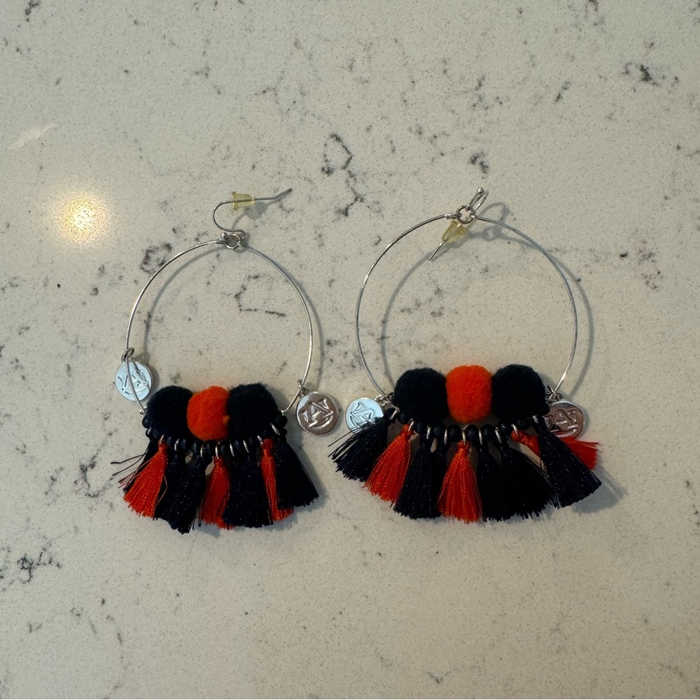 Auburn Tassel Hoop Earrings